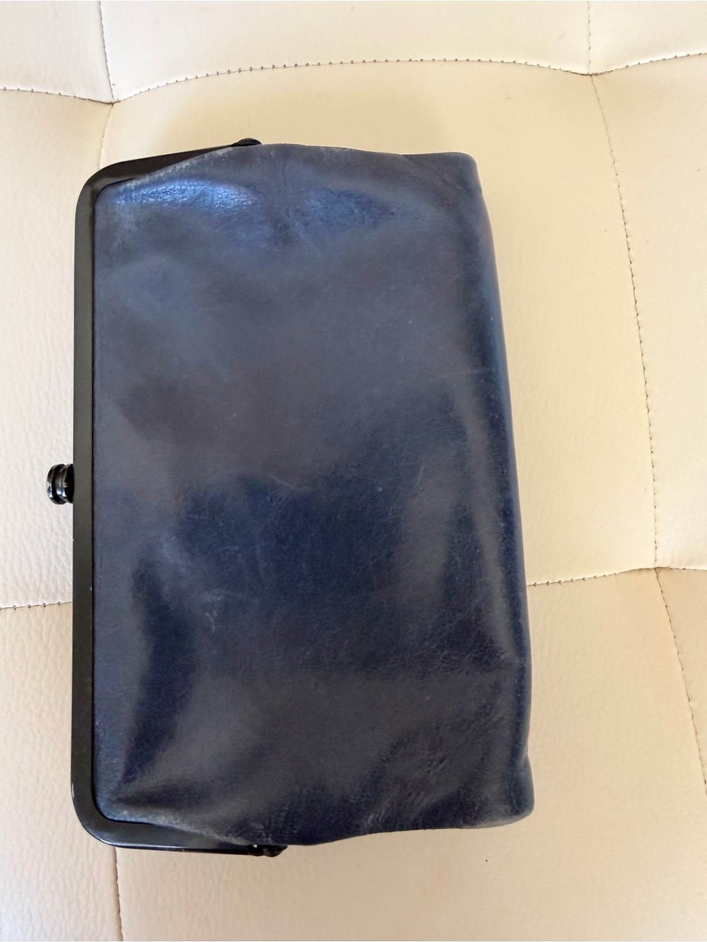 HOBO Navy Blue Leather Clutch Wallet